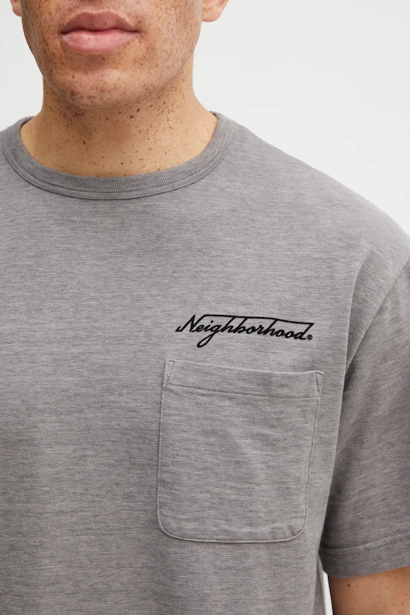 NEIGHBORHOOD cotton t-shirt HEATHER FABRIC gray 252UWNH.CSM10