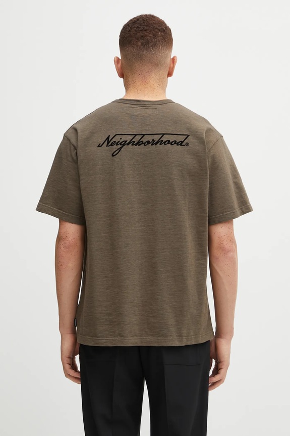 Clothing NEIGHBORHOOD cotton t-shirt HEATHER FABRIC 252UWNH.CSM10 green