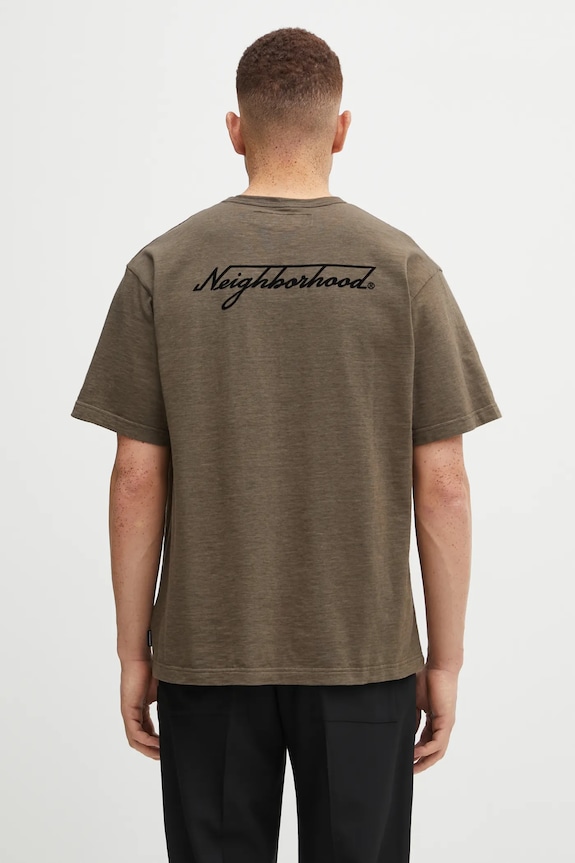 Clothing NEIGHBORHOOD cotton t-shirt HEATHER FABRIC 252UWNH.CSM10 green