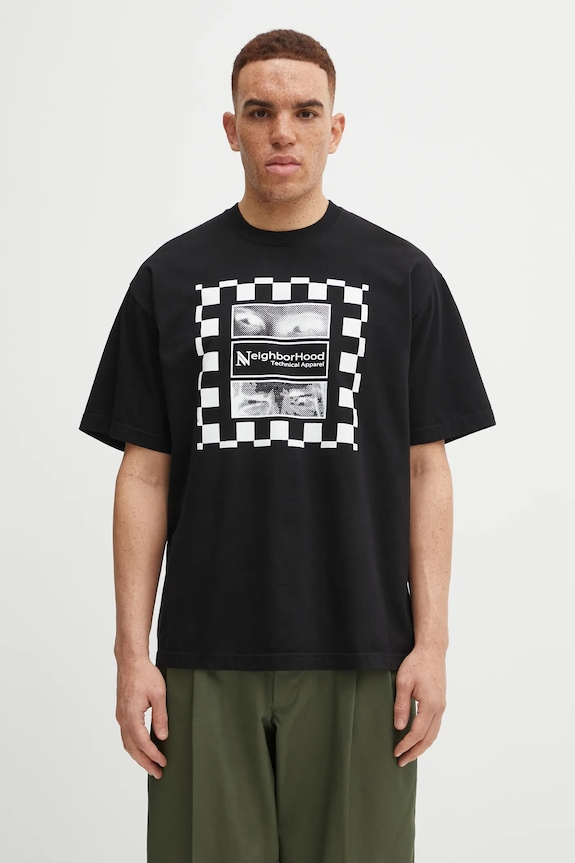 Хлопковая футболка NEIGHBORHOOD NH . TEE SS-7 печать чёрный 252PCNH.ST07