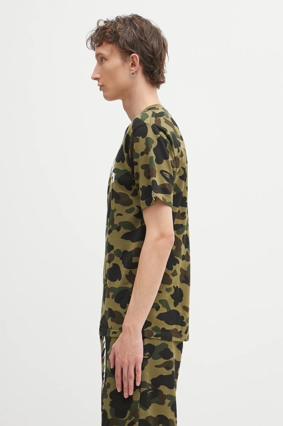 Хлопковая футболка A Bathing Ape Camo College 001CSL301010M зелёный AW25
