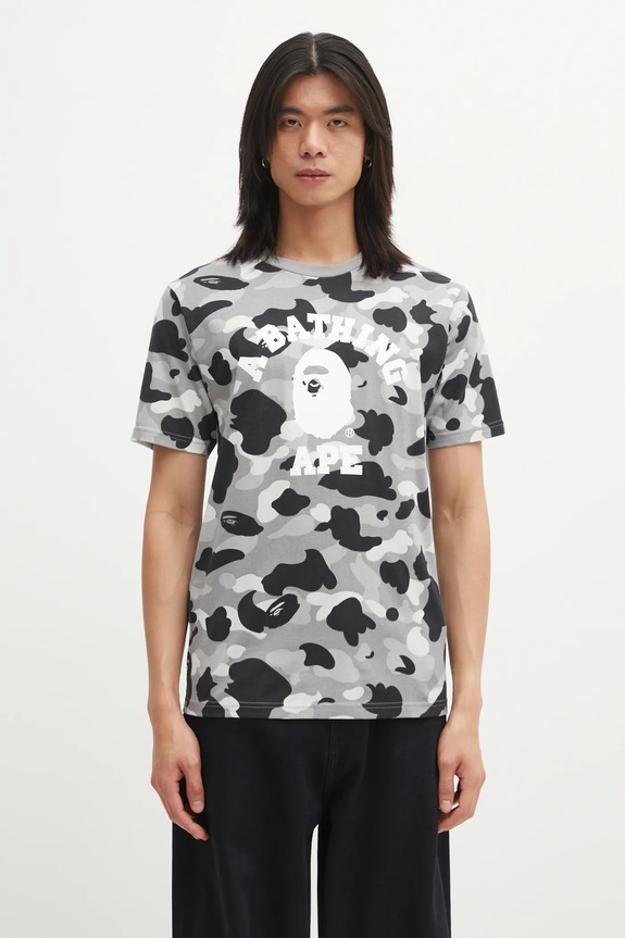 A Bathing Ape cotton t-shirt Camo College regular gray 001CSL301010M
