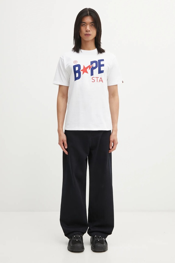 Бавовняна футболка A Bathing Ape 001TEL301022M білий