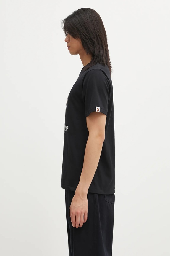 A Bathing Ape cotton t-shirt College Monogram Baby Milo 002TEL301008M black AW25