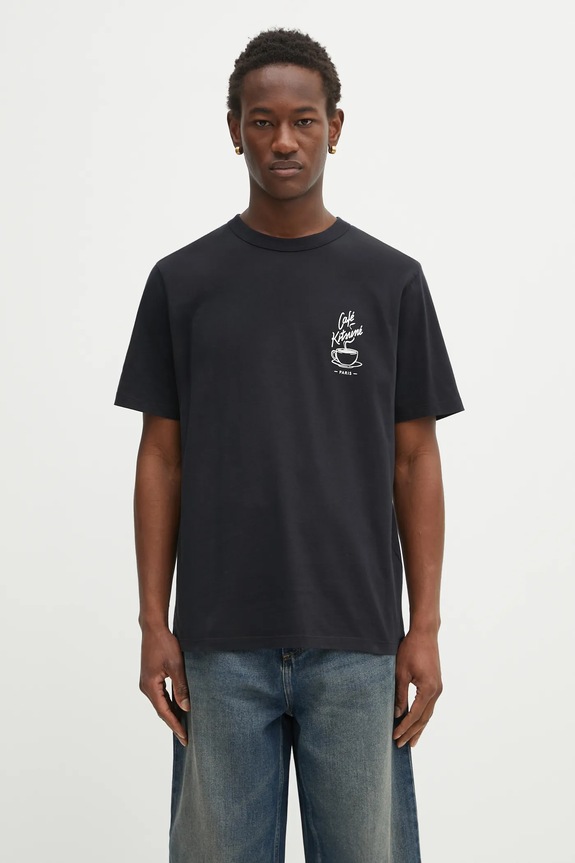 Café Kitsuné cotton t-shirt Coffee Cup Relax cotton black CKMU00102KJ7014