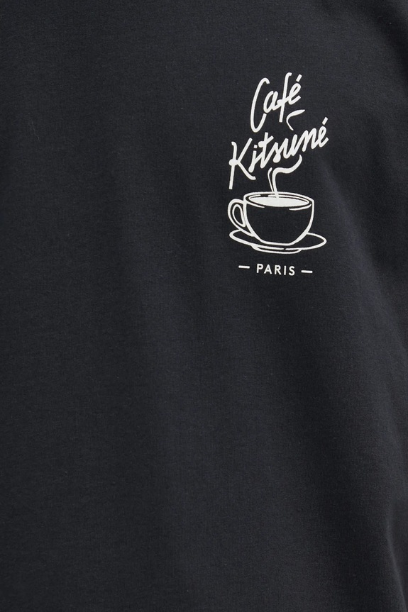 Café Kitsuné cotton t-shirt Coffee Cup Relax black CKMU00102KJ7014