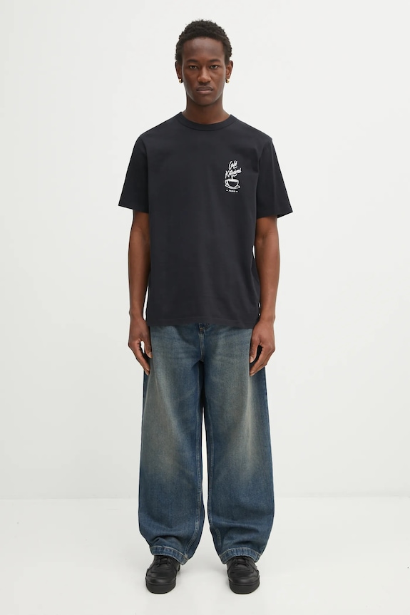 Café Kitsuné cotton t-shirt Coffee Cup Relax CKMU00102KJ7014 black