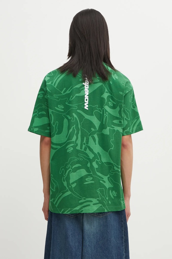 Odzież AAPE t-shirt bawełniany Now AAPTEM1602XXO zielony