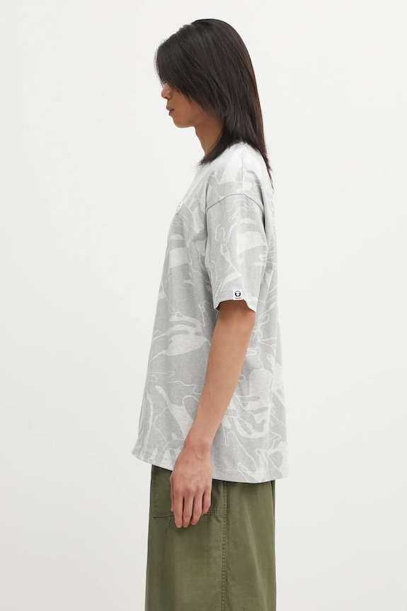 AAPE t-shirt bawełniany Now AAPTEM1602XAO szary AW25