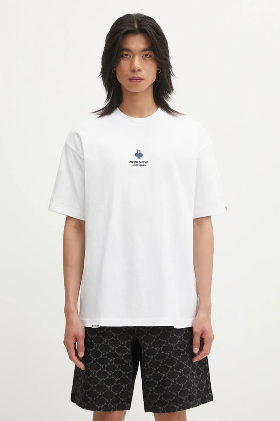 AAPE t-shirt bawełniany Clover Now gładkie biały AAPTEM1601XXO