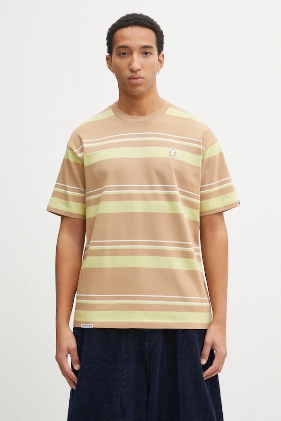AAPE t-shirt bawełniany Now wzorzyste zielony AAPTEM1605XXO