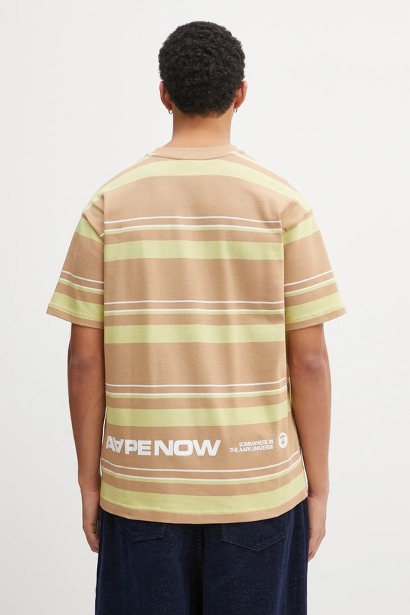 Odzież AAPE t-shirt bawełniany Now AAPTEM1605XXO zielony