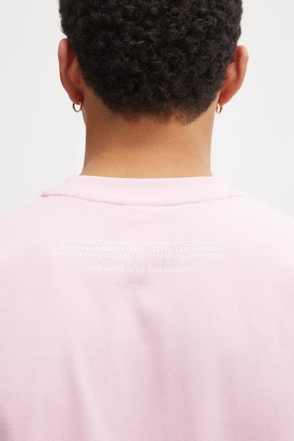 AAPE cotton t-shirt Now AAPTEM1606XXO pink