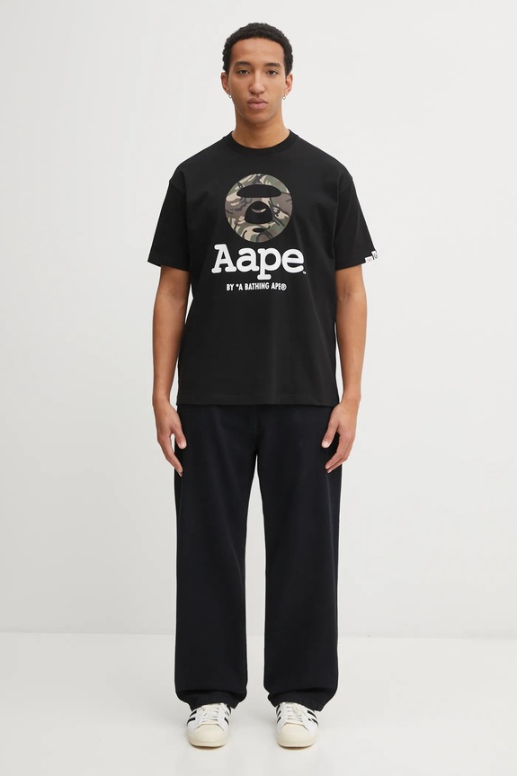AAPE cotton t-shirt Basic AAPTEM1640XXO black
