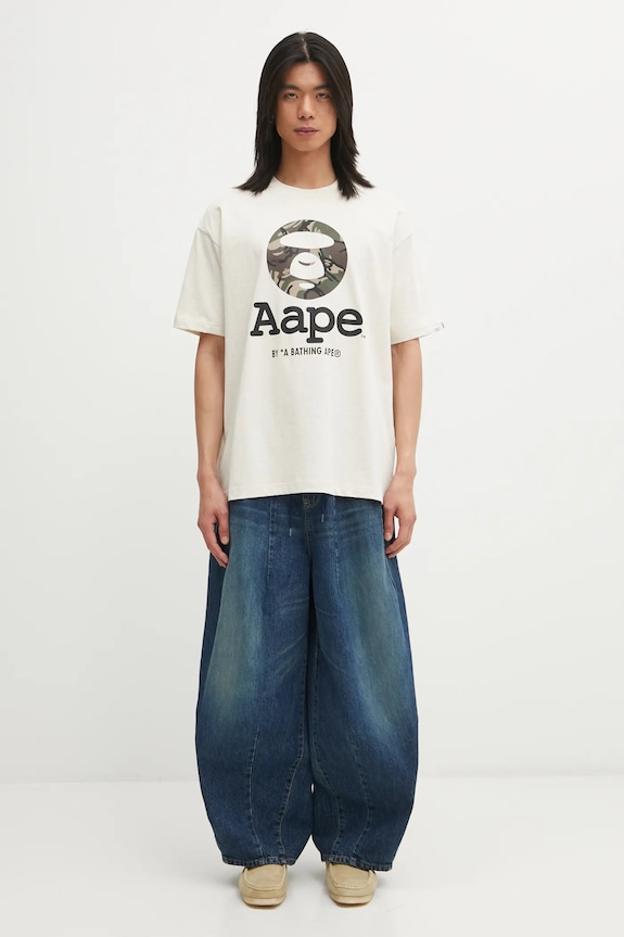 AAPE t-shirt in cotone Basic AAPTEM1640XAO beige