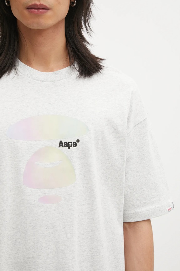 Pamučna majica AAPE Basic siva AAPTEM1642XAO