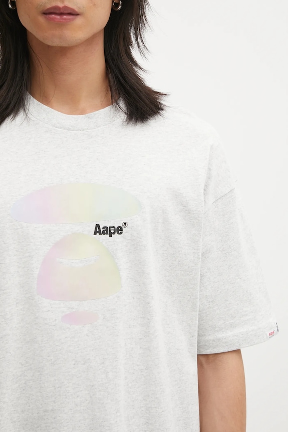 Pamučna majica AAPE Basic siva AAPTEM1642XAO