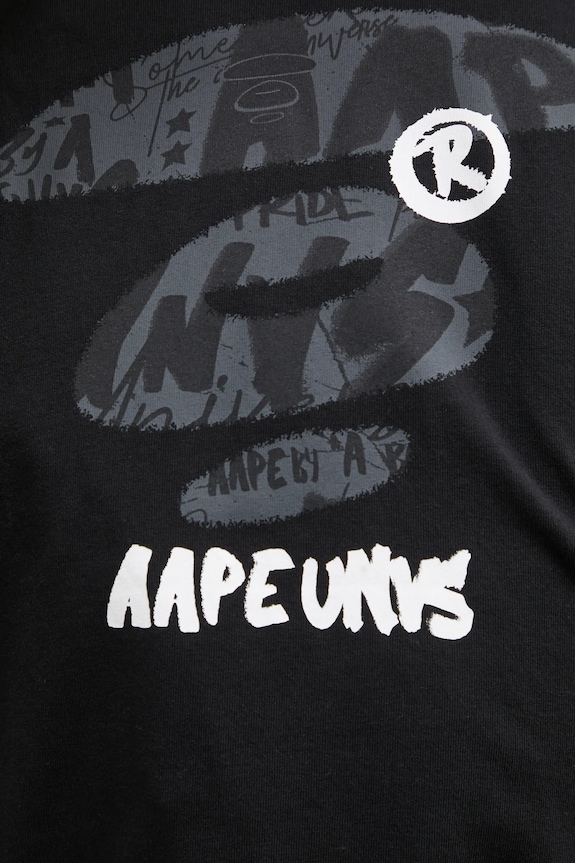 Bavlněné tričko AAPE Theme Main černá AAPTEM1753XXP
