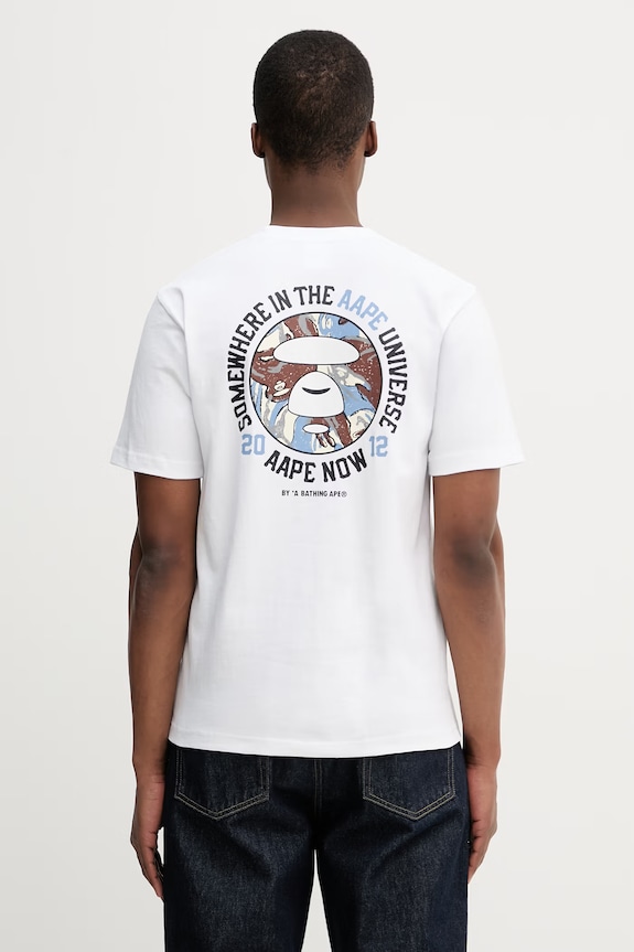 AAPE cotton t-shirt Basic regular white AAPTEM1732XXP