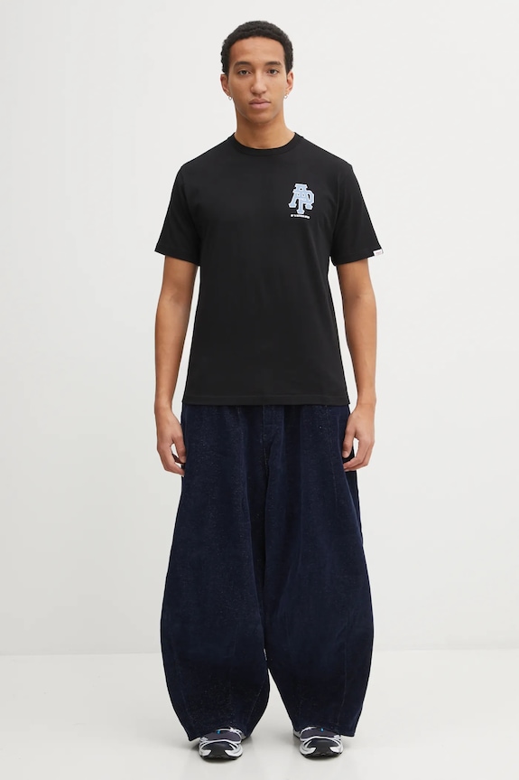 AAPE t-shirt bawełniany Basic AAPTEM1732XXP czarny