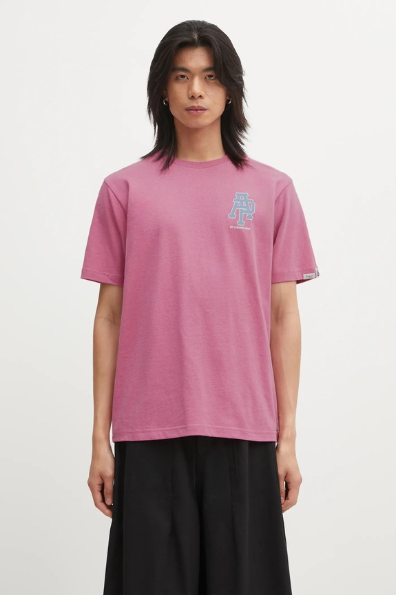 AAPE cotton t-shirt Basic cotton pink AAPTEM1732XAP