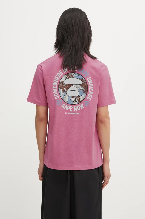 Clothing AAPE cotton t-shirt Basic AAPTEM1732XAP pink