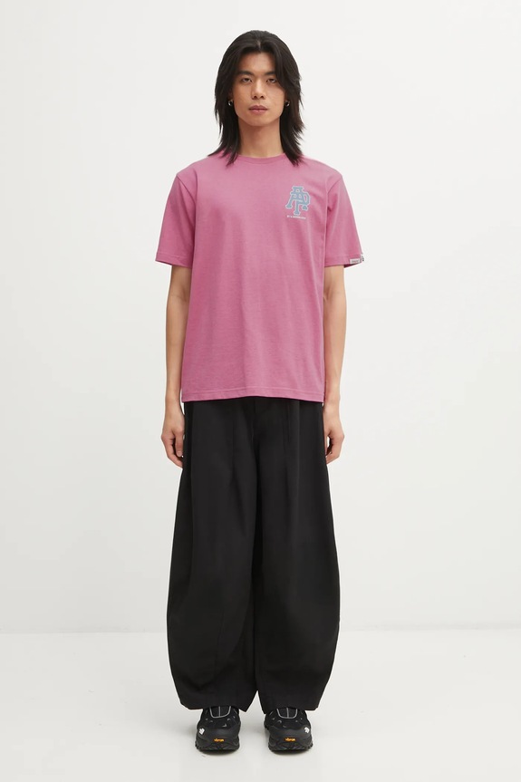 AAPE cotton t-shirt Basic AAPTEM1732XAP pink