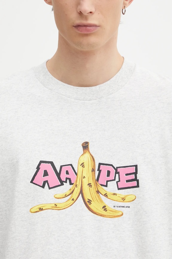 AAPE cotton t-shirt Theme Main gray AAPTEM1751XAP