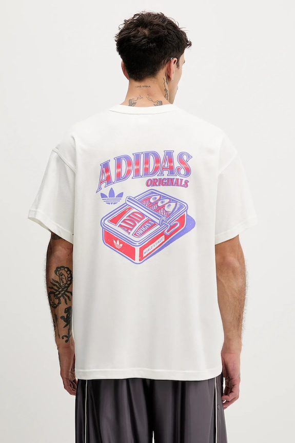 Одежда Хлопковая футболка adidas Originals Sardines KY2923 бежевый