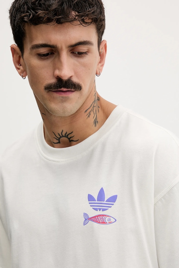 Хлопковая футболка adidas Originals Sardines бежевый KY2923