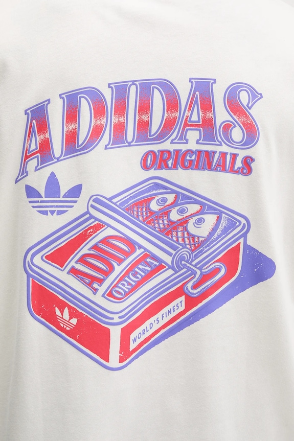 Хлопковая футболка adidas Originals Sardines KY2923 бежевый