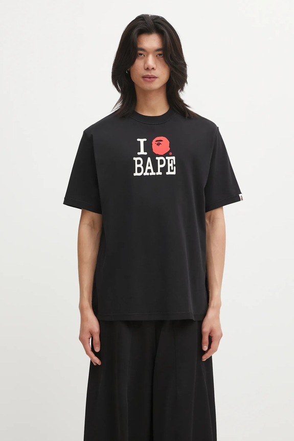 A Bathing Ape cotton t-shirt BAPE Logo Inside Out cotton black 1L30109352