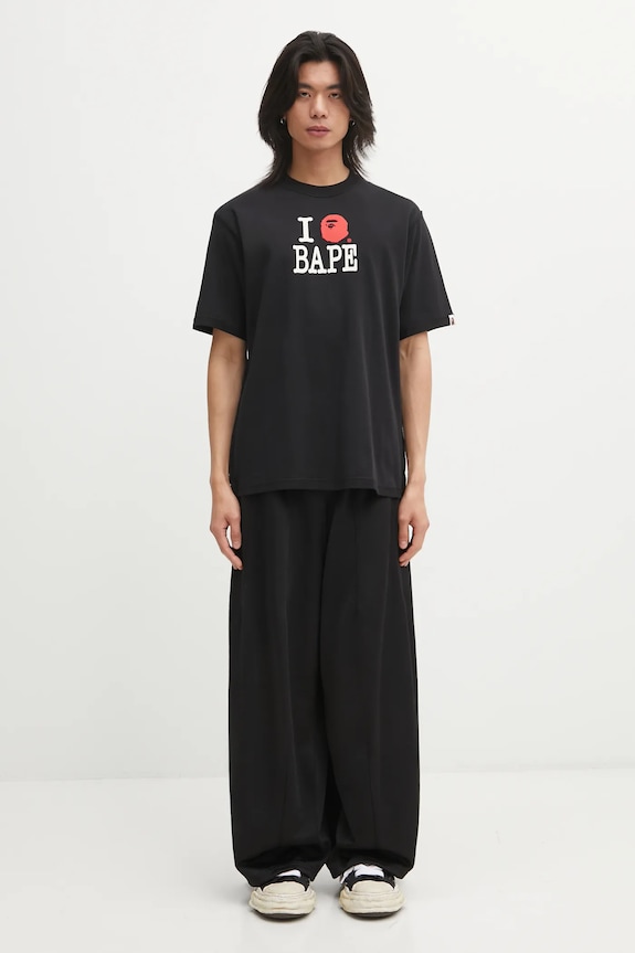 A Bathing Ape cotton t-shirt BAPE Logo Inside Out 1L30109352 black