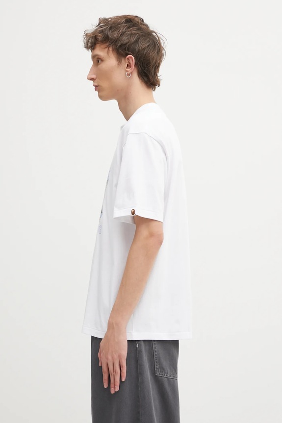 A Bathing Ape cotton t-shirt Vacation Pattern APE Head 1L30110335 white AW25