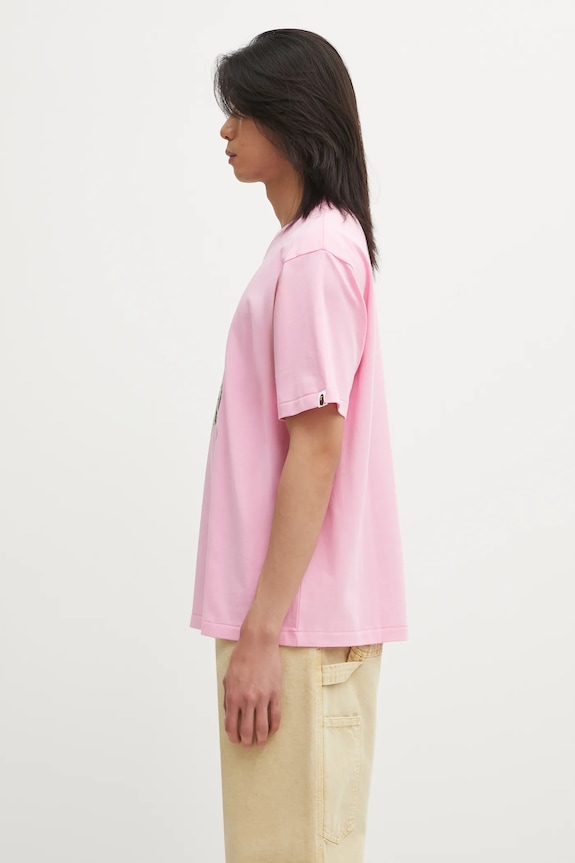 A Bathing Ape cotton t-shirt Vacation Pattern APE Head 1L30110335 pink AW25