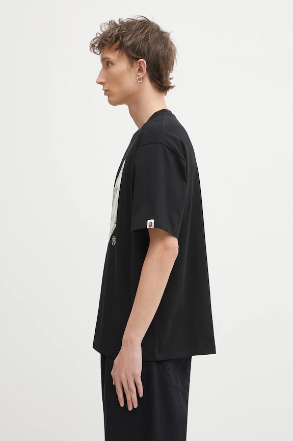 A Bathing Ape tricou din bumbac Vacation Pattern APE Head 1L30110335 negru AW25