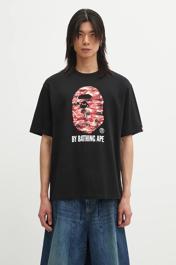 A Bathing Ape cotton t-shirt Palm Tree Camo relaxed black 1L30110341