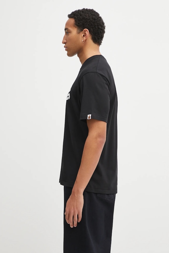 Bavlněné tričko A Bathing Ape Multi Logo College 1L30110358 černá AW25