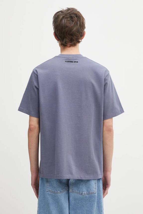 Îmbrăcăminte A Bathing Ape tricou din bumbac Milo College Relaxed 2L30110302 gri