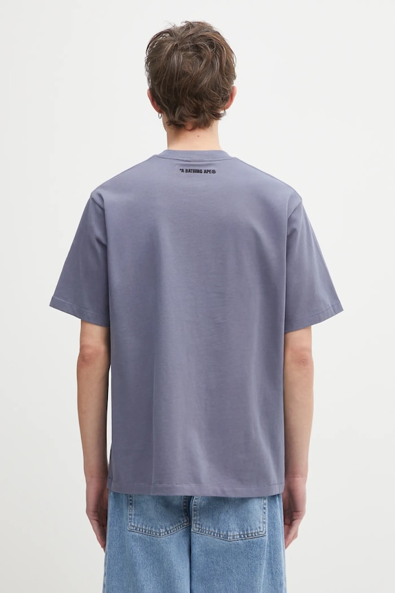 Îmbrăcăminte A Bathing Ape tricou din bumbac Milo College Relaxed 2L30110302 gri