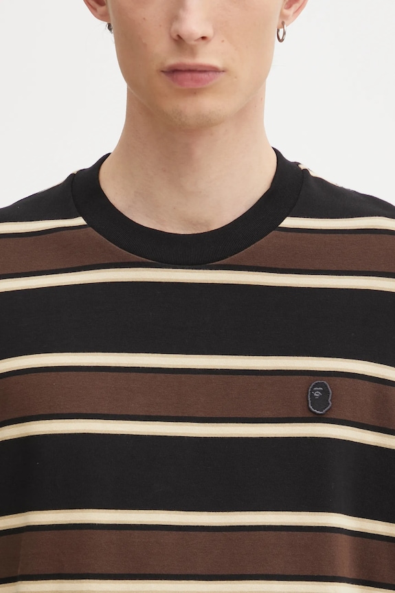 A Bathing Ape tricou One Point Strip negru 1L30109305