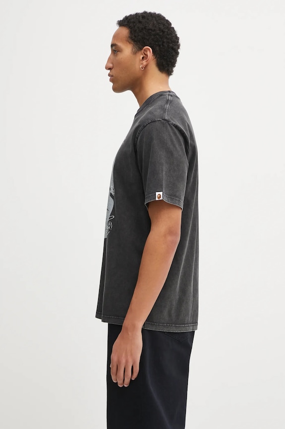 A Bathing Ape cotton t-shirt Garment Dye 1L30109350 black AW25