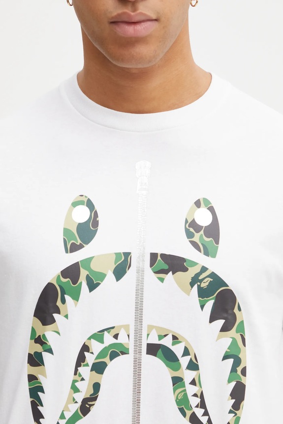 A Bathing Ape cotton t-shirt ABC Camo Shark white 1L30110008