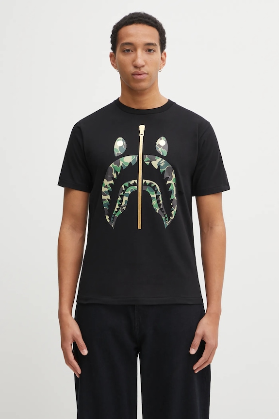 A Bathing Ape cotton t-shirt ABC Camo Shark regular black 1L30110008