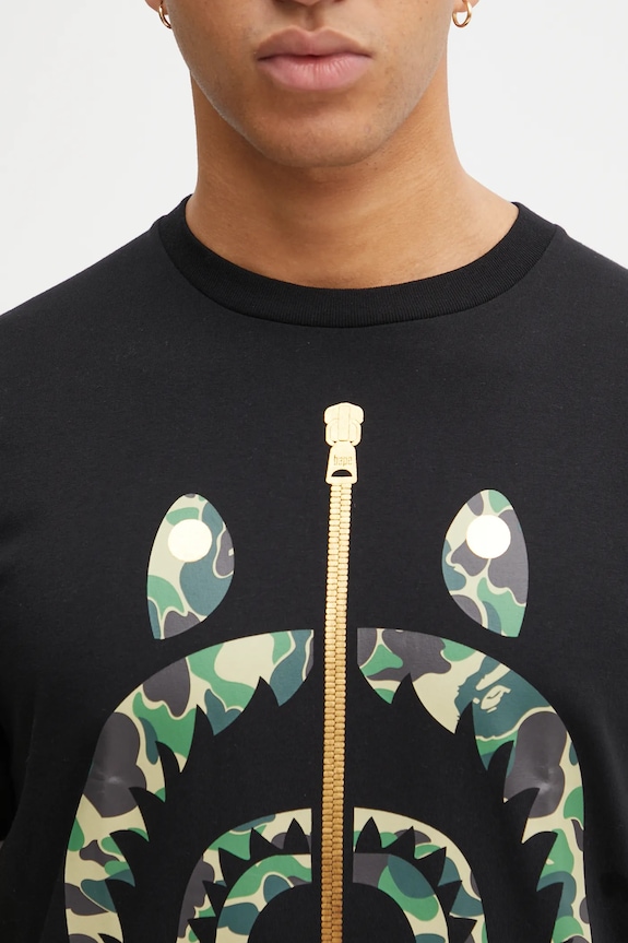 A Bathing Ape cotton t-shirt ABC Camo Shark black 1L30110008