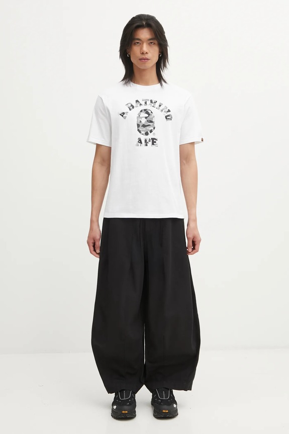 A Bathing Ape cotton t-shirt 1st Camo College 1L30110012 white