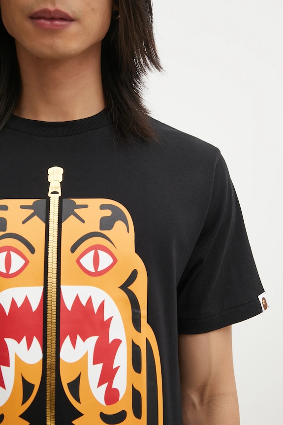 A Bathing Ape cotton t-shirt Colors Tiger black 1L30110021