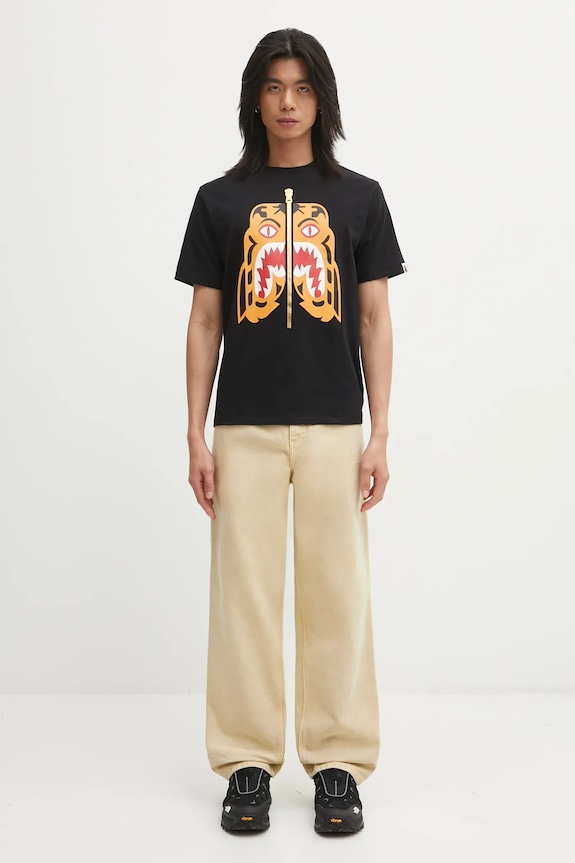 A Bathing Ape cotton t-shirt Colors Tiger 1L30110021 black