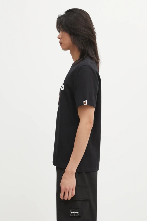 A Bathing Ape cotton t-shirt Palm Tree Camo College 1L30110025 black AW25