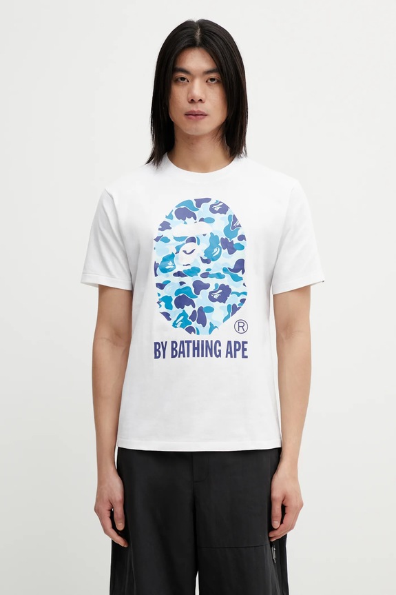 Бавовняна футболка A Bathing Ape abc camo by bathing ape tee m надрук білий 001TEL301007M